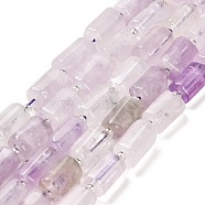 Natural Amethyst Beads Strands, with Seed Beads, Faceted Column, 9~11x6~7.5x6~7.5mm, Hole: 1.2mm, about 30pcs/strand, 15.16~15.55 inch(38.5~39.5cm)(G-G068-A29-01)