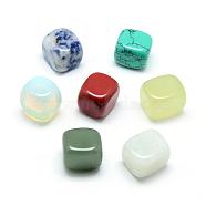 Natural & Synthetic Mixed Stone Beads, No Hole/Undrilled, Cube, 14~16x14~16x14~16mm(G-Q481-47)