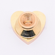 Blank Wax Seal Brass Stamp Head, without Engraving Logo, for Wax Seal Stamp, Heart, Light Gold, 24x25x14.5mm, Hole: 7mm(KK-WH0034-24LG)