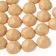 Opaque Acrylic Cabochons, Faceted, Half Round, BurlyWood, 23x22x11mm, about 140pcs/500g(MACR-S373-138-A12)
