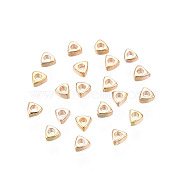 Brass Beads, Cadmium Free & Nickel Free & Lead Free, Triangle, Real 18K Gold Plated, 2x2x1mm, Hole: 0.8mm(KK-N232-311)