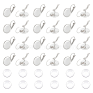 DIY Earring Making Kits, with 304 Stainless Steel Leverback Earring Findings and Transparent Glass Cabochons, Stainless Steel Color, Earring Findings: 21x14mmm, Pin: 0.8mm, 30pcs/box(STAS-UN0005-23)