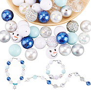 Elite 1 Set Mixed Style Acrylic Round Beads Sets, Light Sky Blue, 19~20mm, Hole: 2mm, about 50pcs/bag(SACR-PH0001-52G)
