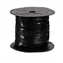 Black Paillette/Sequins Roll, about 6mm in diameter, 100 yards/roll(X-BS01Y)
