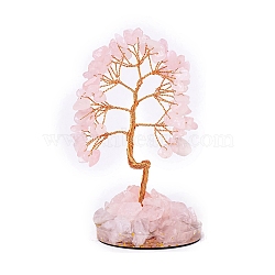 Natural Rose Quartz Display Decorations, Home Office Decorations, Tree, Golden, 120~130x60mm(PW-WG5C4DA-02)