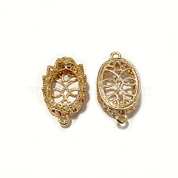 Alloy Cabochons Connector Settings, Oval, Light Gold, 28x15.5x7mm, Hole: 2mm, Tray: 13x18mm(X-KK-F763-01KCG)