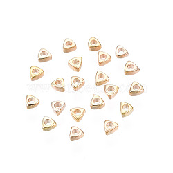 Brass Beads, Cadmium Free & Nickel Free & Lead Free, Triangle, Real 18K Gold Plated, 2x2x1mm, Hole: 0.8mm(KK-N232-311)