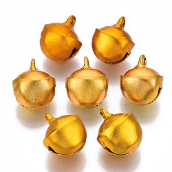 Aluminum Bell Charms, Gold, 14x11.5x10mm, Hole: 2mm(ALUM-R002-05)
