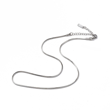 304 Stainless Steel Round Snake Chain Necklace for Men Women, Stainless Steel Color, 15.75 inch(40cm)