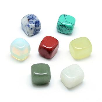 Natural & Synthetic Mixed Stone Beads, No Hole/Undrilled, Cube, 14~16x14~16x14~16mm