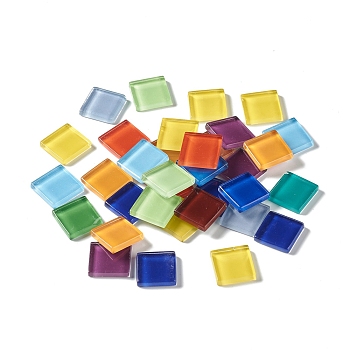 Mosaic Tiles Glass Cabochons, for Home Decoration or DIY Crafts, Square, Mixed Color, 20x20x4mm, about 252pcs/1000g
