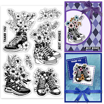 Custom PVC Plastic Clear Stamps, for DIY Scrapbooking, Photo Album Decorative, Cards Making, Shoes, 160x110x3mm