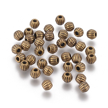 Tibetan Style Alloy Spacer Beads, Lead Free & Cadmium Free, Bicone, Antique Bronze Color, 4x4.5mm, Hole: 1mm