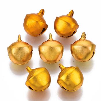 Aluminum Bell Charms, Gold, 14x11.5x10mm, Hole: 2mm