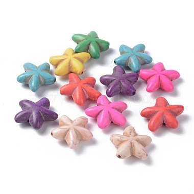 20mm Mixed Color Starfish Synthetic Turquoise Beads