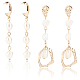 2 Pairs 2 Style Natural Pearl Beaded Dangle Stud Earrings(EJEW-AN0002-66)-1