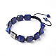 Bracelets de perles tressées en lapis lazuli naturel(BJEW-I273-J08)-1