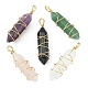 Natural Mixed Gemstone Copper Wire Wrapped Pointed Pendants(PALLOY-JF02113)-1