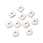 304 Stainless Steel Geometric Spacer Beads, Stainless Steel Color, Tarnish Free, Square, 4x4x0.8mm, Hole: 1.2mm(STAS-F362-04B-P01)