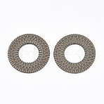 Acrylic Pendants, Imitation Woven Rattan Pattern, Donut, Camel, 47x4.5mm, Hole: 1.8mm(OACR-T014-10B)