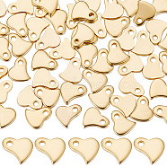 80Pcs 201 Stainless Steel Charms, Stamping Blank Tag, Heart, Real 24K Gold Plated, 6x6x1mm, Hole: 1mm(STAS-BBC0003-03)