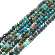 Natural Chrysocolla Beads Strands, Faceted, Round, 2mm, Hole: 0.5mm, about 215pcs/strand, 15.16''~15.55''(38.5~39.5cm)(G-P457-A01-03)