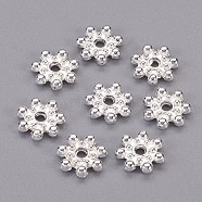 Tibetan Style Alloy Daisy Spacer Beads, Daisy, Silver Color Plated, 8x2mm, Hole: 1.5mm(X-TIBEB-O004-04S)