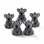 PVC Faceted Cartoon Koala Pendants, for DIY Keychain Making, Dark Gray, 42x30x25mm, Hole: 3mm(FIND-B002-11)