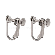 304 Stainless Steel Clip-on Earring Settings, Stainless Steel Color, Tray: 3.5mm, 15x12x5mm(STAS-Q227-01)