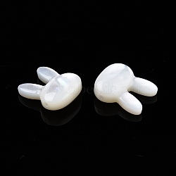 Natural White Shell Mother of Pearl Shell Beads, Rabbit, 11.5x10x4mm, Hole: 0.8mm(SSHEL-N032-46)