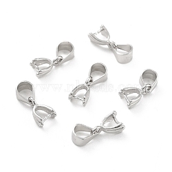 925 Sterling Silver Ice Pick Pinch Bails, Platinum, 8x5x3.4mm, Pin: 0.1mm(STER-Z001-015P)