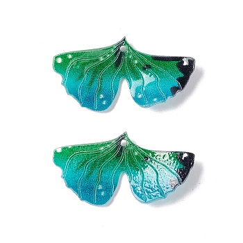 Plastic Heat Shrink Film Pendants, Butterfly, Medium Aquamarine, 16x30.5x3mm, Hole: 1mm