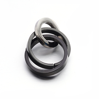 304 Stainless Steel Interlocking Ring Pendants, Gunmetal, 37.5~38x21mm