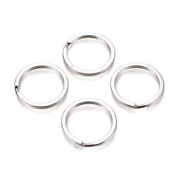 Alloy Split Key Rings, Keychain Clasp Findings, Chromium Plated, 28x2mm, Inner Diameter: 22mm