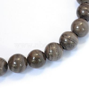 Natural Black Wood Lace Stone Round Bead Strands(X-G-E334-8mm-03)-2