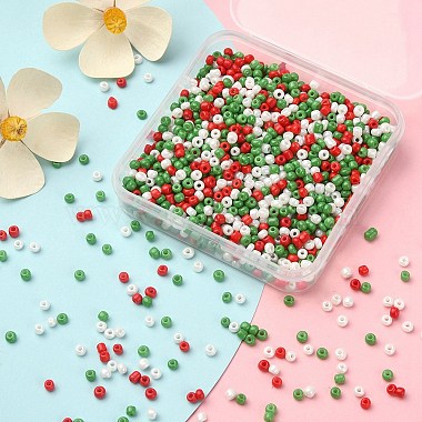 55.5G 3 Colors Baking Paint Glass Seed Beads(SEED-YW0002-27)-5